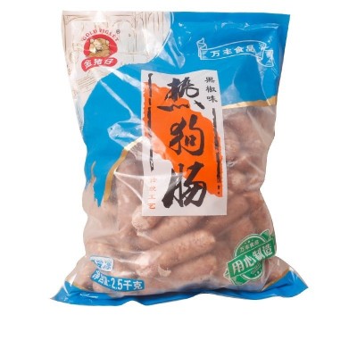 万丰原味热狗肠金猪仔黑椒热狗肠烧烤肉肠火锅石烤肠鲜肉肠5斤图5