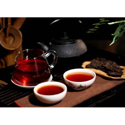 越陈越香普洱茶熟茶云南勐海茶树王口粮七子饼357g茶叶宫廷图5