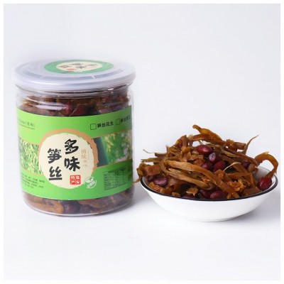 浙江临安农家休闲食品零食 多味笋丝花生笋丝毛重250g罐装批发图5