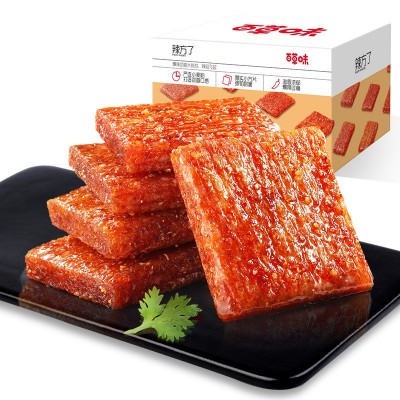 【百草味-辣方了辣条210g】儿时辣味零食素食小吃大辣片大刀肉图5