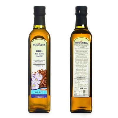 俄罗斯原瓶进口亚麻籽油冷榨辅食食用油现货批发500ml 2瓶起批图5