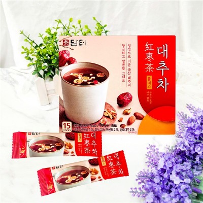 韩国丹特红枣茶小袋条装大枣茶速溶冲饮饮品15条225g批发一件代发 2盒起批图3