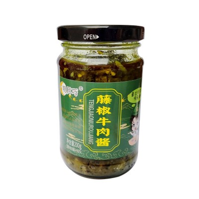 一件代发藤椒牛肉酱皮蛋烧椒酱辣椒酱拌饭拌面火锅调味蘸料200克图5