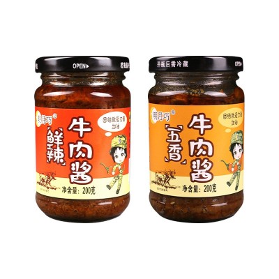 山东五香鲜辣牛肉酱拌饭拌面香辣酱火锅调味蘸料200克一件代发图5