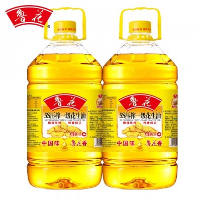 鲁花5S压榨一级花生油4L 物理压榨 纯香 正当日发货 一瓶包邮