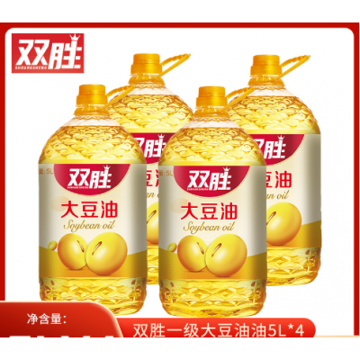 双胜5L桶装一级大豆油食用油物理浸出餐饮专用油商用批发用5L*4图2