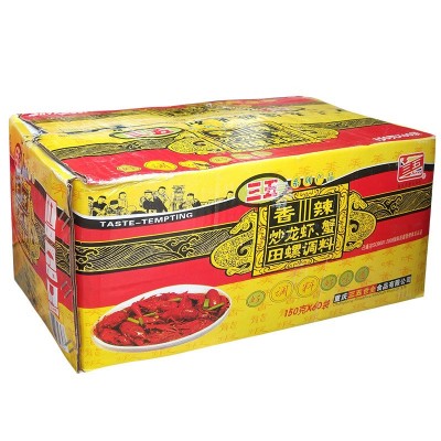 三五香辣龙虾150g*60袋蟹田螺调料整箱麻辣小龙虾香辣蟹田螺炒料图2