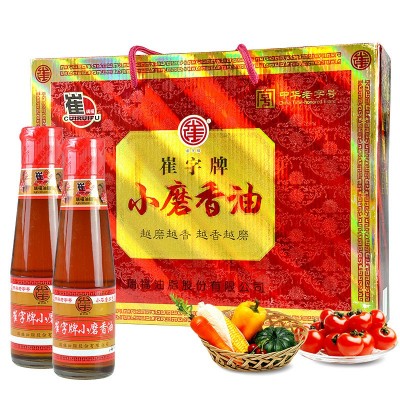 中华老字号崔字牌纯芝麻油香油礼盒218ml*4厂家直销图3