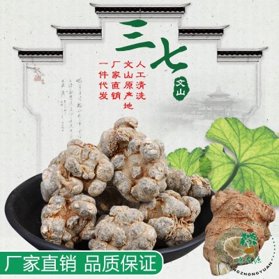 文山三七手工水洗不打蜡足头云南三七原产地三七粉田七厂家直销