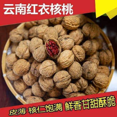 新货云南红衣核桃红皮薄壳红米核桃坚果零食图2