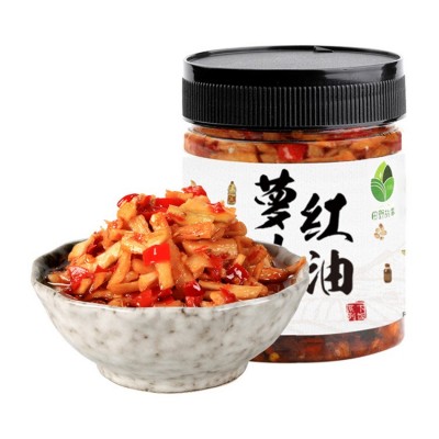 [田野故事]香辣萝卜干下饭菜辣椒酱菜湖南特产脆辣红油萝卜丁罐装图5
