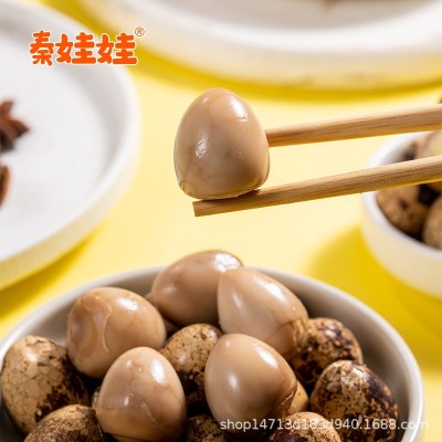 秦娃娃五香鹌鹑蛋即食熟食休闲办公解馋卤味零食批发独立包装卤蛋图3
