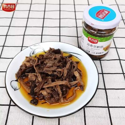 腾香园厂家供应135gx12瓶茶树菇香辣金针菇175x12瓶下饭菜 组合装图3