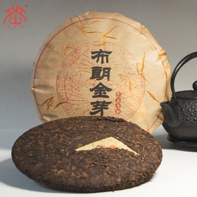 云南厂家源头勐海厂家供应布朗金芽古树普洱茶熟茶饼茶357克图2