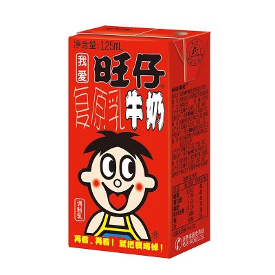旺仔牛奶125ml*4盒装儿童乳饮料复原乳整箱批发图5