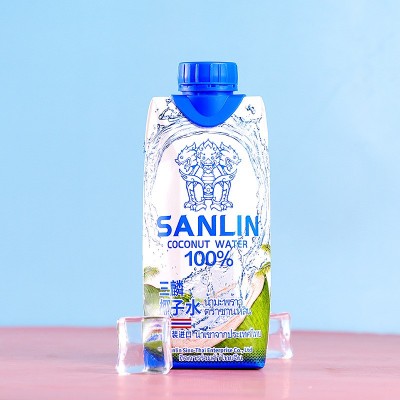 泰国三麟天然椰子水100%果汁330ml*12瓶整箱饮料电解质水原装进口图3