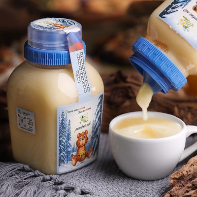 俄罗斯进口冬熊蜜椴树蜜500g 瓶装蜂蜜办公室零食冲饮包邮图2