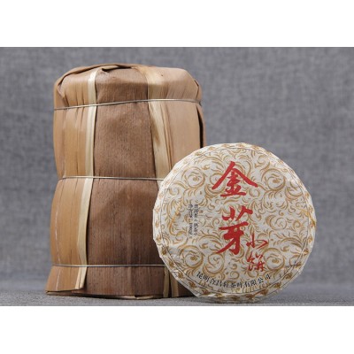 批发云南普洱茶叶 七子饼茶金芽小饼 熟茶 宫廷普洱茶饼图5