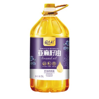 厂家直营 源纯亚麻籽油5升冷榨胡麻油5L食用植物油大桶家用装批发图2