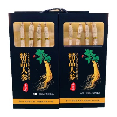 东北吉林长白山特产干货小叁人身白生晒人参泡酒水煲汤整枝支礼盒图5