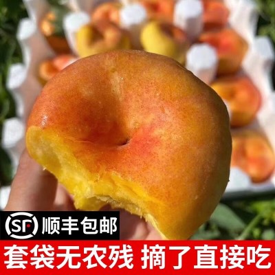 陕西大荔黄油蟠桃新鲜水果彩虹油蟠桃无毛蟠桃桃子整箱油蟠 桃包邮图4