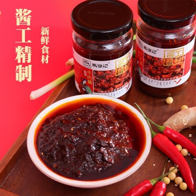 厂家现货马锦记牛肉酱香菇酱拌面辣椒彩椒酱香椿酱火锅200g瓶装图2