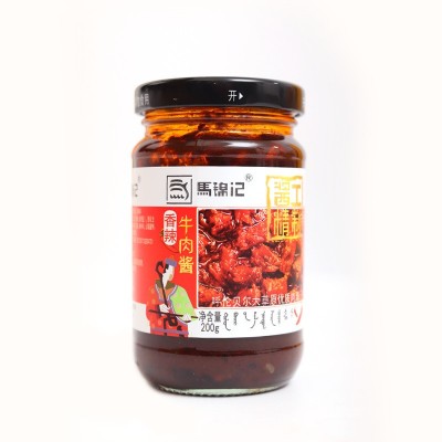 厂家现货马锦记牛肉酱香菇酱拌面辣椒彩椒酱香椿酱火锅200g瓶装图5