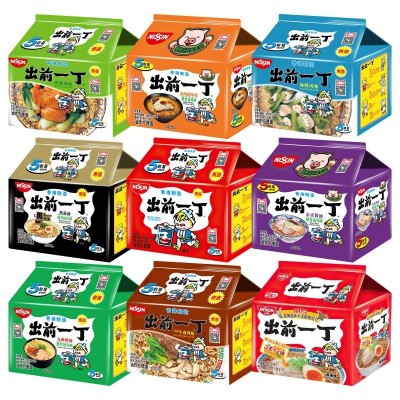 出前一丁方便面整箱黑蒜油猪骨泡面袋装香港版麻油进口拉面公仔面图2