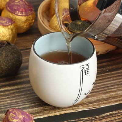 新会小青柑批发天马梅江生晒宫廷普洱茶散装厂家代发代加工柑普茶图4