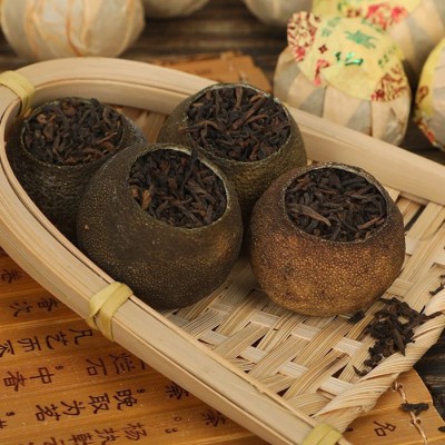 新会小青柑批发天马梅江生晒宫廷普洱茶散装厂家代发代加工柑普茶图3