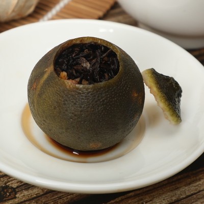 新会小青柑批发天马梅江生晒宫廷普洱茶散装厂家代发代加工柑普茶图5