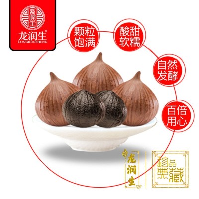 独头黑蒜米罐装180g批发网红黑蒜头食品金乡黑大蒜山东特产