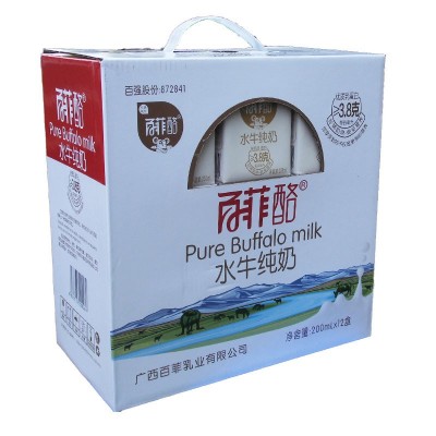 广西百菲酪水牛奶纯奶整箱12盒装