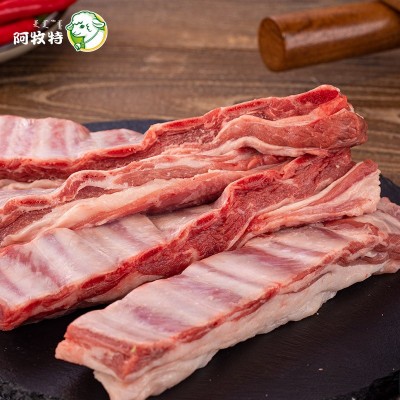 阿牧特 冷冻羔羊条排段1kg 羊肉羊排内蒙古新鲜羔羊肋排烧烤食材图4