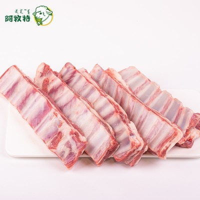 阿牧特 冷冻羔羊条排段1kg 羊肉羊排内蒙古新鲜羔羊肋排烧烤食材图2