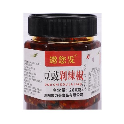 湖南特产浏阳豆豉剁辣椒下饭菜 力哥食品厂家供应 塑料瓶装280克图5