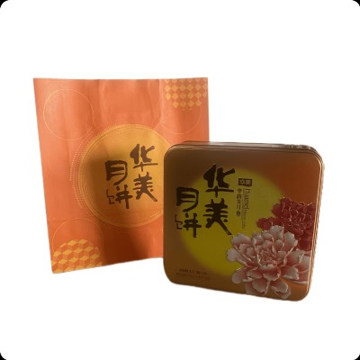 华美中秋月饼礼盒500g华韵美月蛋黄莲蓉豆沙团购送礼员工福利铁盒图3