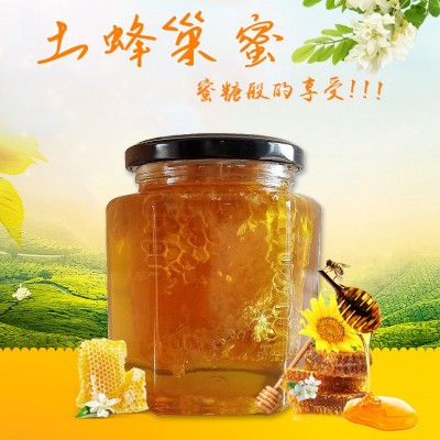 包邮直播爆款瓶装蜂巢蜜500g百花蜜成熟蜂巢蜜一件代发蜂蜜图2