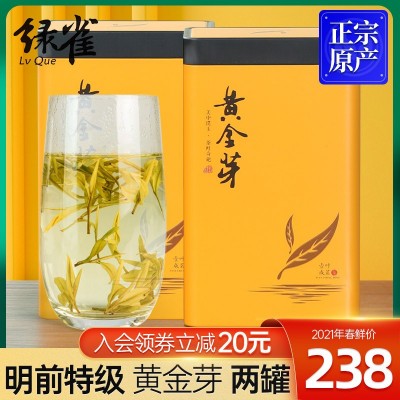 黄金芽茶叶正宗2023年明前特级250g新茶特产高氨基酸绿茶罐装图3
