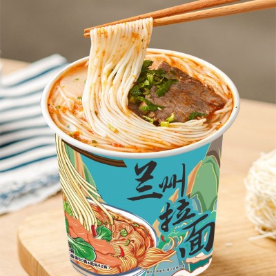兰州牛肉拉面泡面桶装速食免煮方便面整箱批发非油炸面饼早 餐食品图4