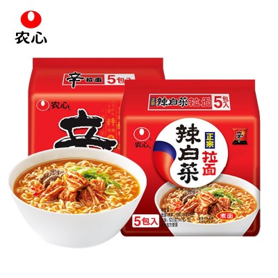 农心辛拉面5包辣白菜五连包煮面速食韩国方便泡面农心泡面包邮图2
