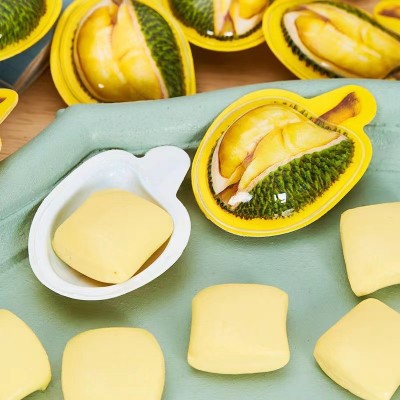网红创意独立包装3d榴莲奶糖办公室休闲零食小吃散装水果味软糖图4