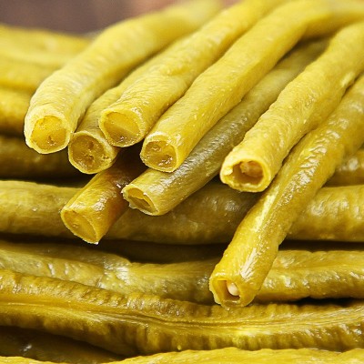 湖南泡豇豆1kg家庭装 下饭泡菜腌制脆酸豆角小包袋装螺蛳粉配料图2