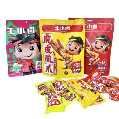 王小卤虎皮凤爪210g袋卤香香辣味即食脱骨鸡爪网红解馋小零食批发图5