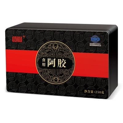 驴皮阿胶食用阿胶片块铁盒装250g 阿胶块手工糕阿胶糕原材料批发图2