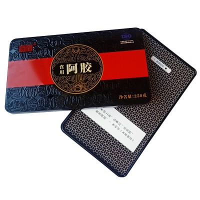 驴皮阿胶食用阿胶片块铁盒装250g 阿胶块手工糕阿胶糕原材料批发图4