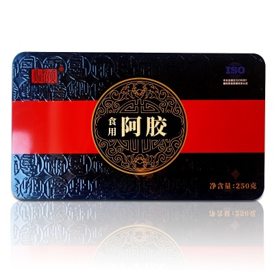 驴皮阿胶食用阿胶片块铁盒装250g 阿胶块手工糕阿胶糕原材料批发图5