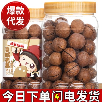 现货夏威夷果500g罐装 开口易剥坚果罐装批发 居家看剧休 闲小零食图3