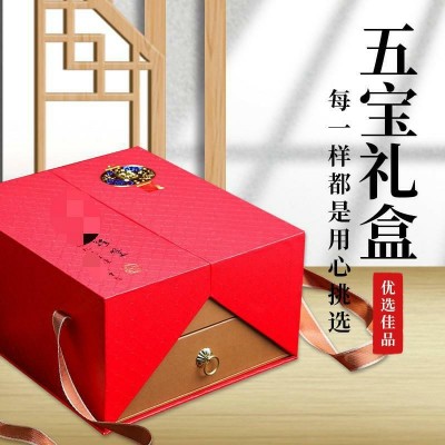五宝礼盒内含人参 鹿鞭片 鹿茸片 灵芝片 人参花春节送礼礼品批发图4