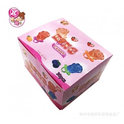 硬糖玫瑰戒指带发光儿童休闲小零食创意可爱趣味网红玩具糖果图4